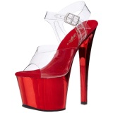 Rojo Transparente 18 cm SKY-308 Plataforma Tacones de Aguja