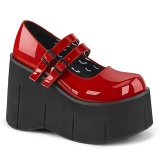 Rojo Vegano 11,5 cm DemoniaCult KERA-08 zapatos de saln mary jane plataforma