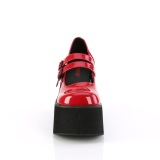 Rojo Vegano 11,5 cm DemoniaCult KERA-08 zapatos de saln mary jane plataforma