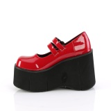 Rojo Vegano 11,5 cm DemoniaCult KERA-08 zapatos de saln mary jane plataforma