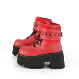 Rojo Vegano 9 cm ASHES-57 lolita botines tacn ancho plataforma