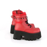 Rojo Vegano 9 cm ASHES-57 lolita botines tacn ancho plataforma