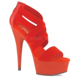 Rojo banda elstica 15 cm DELIGHT-669 calzado pleaser con tacn de mujer