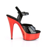 Rojo cromo plataforma 15 cm DELIGHT-609 tacn alto pleaser