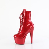 Rojo glitter 18 cm plataforma botines tacn alto mujer