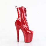 Rojo glitter 20 cm plataforma botines tacn alto mujer