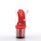 Rojo purpurina 18 cm Pleaser ADORE-708G Zapatos con tacones pole dance