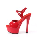 Rojo sandalias pleaser con plataforma 15 cm GLEAM-609