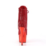 Rojo strass botines pleaser con plataforma 18 cm ADORE-1020CHRS