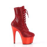 Rojo strass botines pleaser con plataforma 18 cm ADORE-1020CHRS