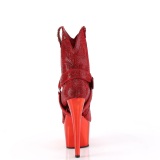 Rojo strass botines western cowboy plataforma 18 cm ADORE-1029CHRS