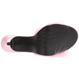 Rosa 10 cm CLASSIQUE-01F pantuflas tacn alto mujer con plumas de marabu