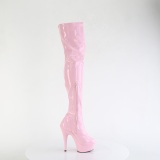 Rosa 15 cm DELIGHT-3000HWR Holograma botas altas overknee plataforma