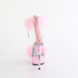 Rosa 15 cm DELIGHT-624F sandalias de tacn con plumas pole dance