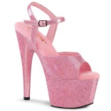 Rosa 18 cm ADORE-709GP brillo zapatos tacn alto con plataforma