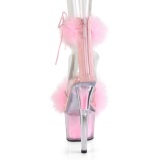 Rosa 18 cm ADORE-724F sandalias de tacn con plumas pole dance