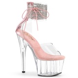 Rosa 18 cm ADORE-724RS plataforma transparentes tacones con correa al tobillo