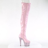 Rosa 18 cm BEJ-3011-7 Holograma botas overknee plataforma