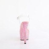 Rosa 18 cm BEJEWELED-708RRS Zapatos altos pole dance strass plataforma