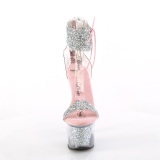 Rosa 18 cm SKY-327RSI tacn alto con correa al tobillo strass