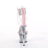 Rosa 18 cm SKY-327RSI tacn alto con correa al tobillo strass