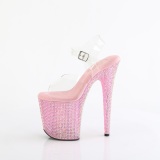 Rosa 20 cm 808RRS Zapatos altos pole dance strass plataforma