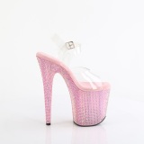 Rosa 20 cm 808RRS Zapatos altos pole dance strass plataforma