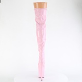 Rosa 20 cm FLAMINGO-3000HWR Holograma botas altas overknee plataforma