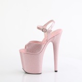 Rosa 20 cm FLAMINGO-809GP brillo zapatos tacn alto con plataforma