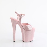 Rosa 20 cm FLAMINGO-809GP brillo zapatos tacn alto con plataforma