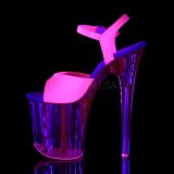 Rosa 20 cm FLAMINGO-809UVT Neon Acrilico Plataforma Sandalias Tacn Mujer