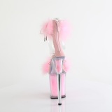 Rosa 20 cm FLAMINGO-824F sandalias de tacn con plumas pole dance