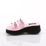 Rosa 6,5 cm DemoniaCult FLIP-12 pantuflas de plataforma emo gothic