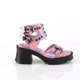 Rosa 7 cm DemoniaCult BRATTY-07 zapatos plataforma chunky tacones