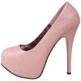 Rosa Brillo 14,5 cm Burlesque TEEZE-31G Platform Calzado de Saln