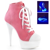 Rosa Neon 15 cm DELIGHT-600SK-02 Zapatos de lona con tacn