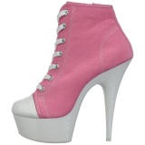 Rosa Neon 15 cm DELIGHT-600SK-02 Zapatos de lona con tacn