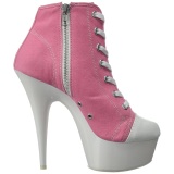 Rosa Neon 15 cm DELIGHT-600SK-02 Zapatos de lona con tacn