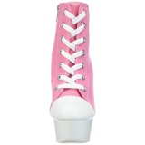 Rosa Neon 15 cm DELIGHT-600SK-02 Zapatos de lona con tacn