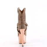 Rosa Oro strass botines western cowboy plataforma 18 cm ADORE-1029CHRS