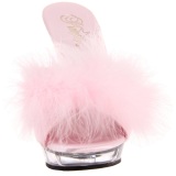 Rosa Transparente 13 cm Fabulicious LIP-101-8 Plataforma Mules Altos