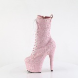 Rosa glitter 18 cm ADORE-1040GR plataforma botines tacn alto mujer