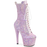 Rosa glitter 18 cm ADORE-1040IG plataforma botines tacn alto mujer