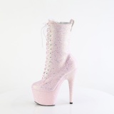 Rosa glitter 18 cm ADORE-1040IG plataforma botines tacn alto mujer