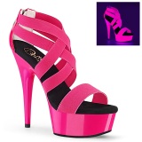 Rosa neon 15 cm DELIGHT-669UV Zapatos con tacones pole dance