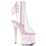 Rosa purpurina 18 cm UNICORN-1018C botines de pole dance