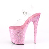 Rosa purpurina 20 cm FLAMINGO-808CF Zapatos con tacones pole dance