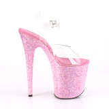 Rosa purpurina 20 cm FLAMINGO-808CF Zapatos con tacones pole dance