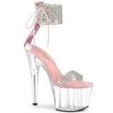 Rosa strass 18 cm ADORE-727RS tacn alto con correa al tobillo