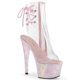 Rosa transparente 18 cm ADORE-1018C botines de striptease